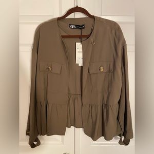 Zara waist length button sleeve jacket